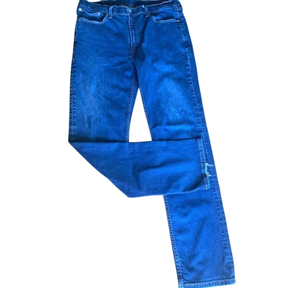 Levis 514‎ Straight Fit Mens Blue Denim Jeans Dark Wash W38 L36 Stretch